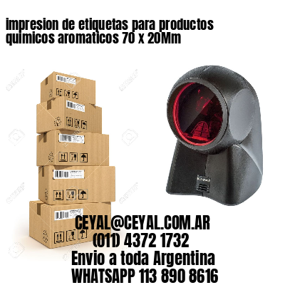 impresion de etiquetas para productos quimicos aromaticos 70 x 20Mm