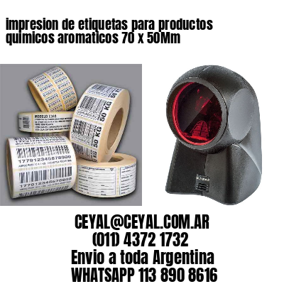 impresion de etiquetas para productos quimicos aromaticos 70 x 50Mm