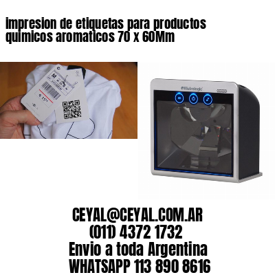 impresion de etiquetas para productos quimicos aromaticos 70 x 60Mm