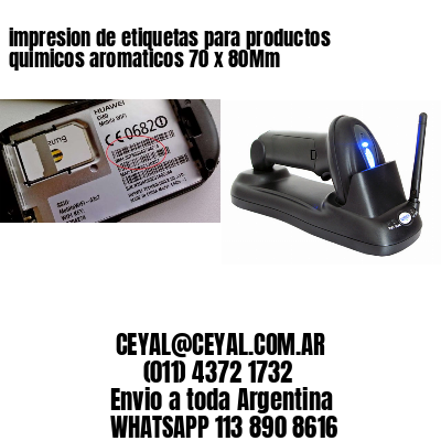 impresion de etiquetas para productos quimicos aromaticos 70 x 80Mm
