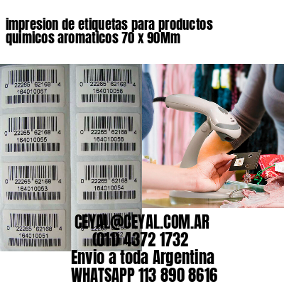 impresion de etiquetas para productos quimicos aromaticos 70 x 90Mm
