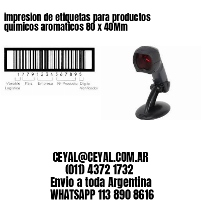 impresion de etiquetas para productos quimicos aromaticos 80 x 40Mm