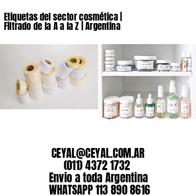 Etiquetas del sector cosmética | Filtrado de la A a la Z | Argentina