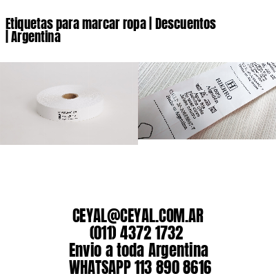 Etiquetas para marcar ropa | Descuentos | Argentina