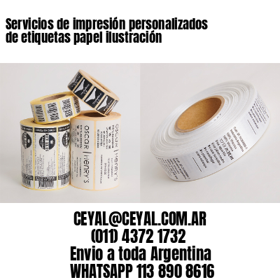 Servicios de impresión personalizados de etiquetas papel ilustración