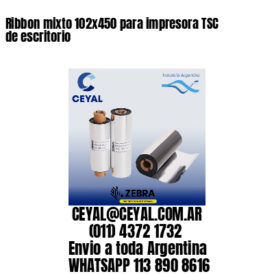 Ribbon mixto 102×450 para impresora TSC de escritorio