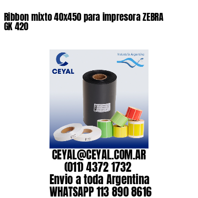 Ribbon mixto 40×450 para impresora ZEBRA GK 420