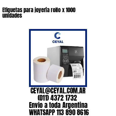 Etiquetas para joyería rollo x 1000 unidades