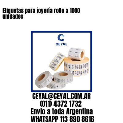 Etiquetas para joyería rollo x 1000 unidades