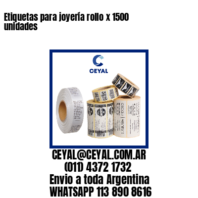 Etiquetas para joyería rollo x 1500 unidades