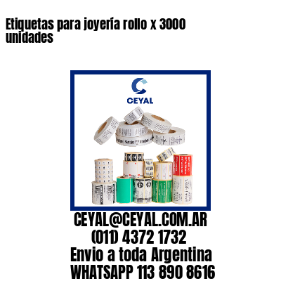 Etiquetas para joyería rollo x 3000 unidades