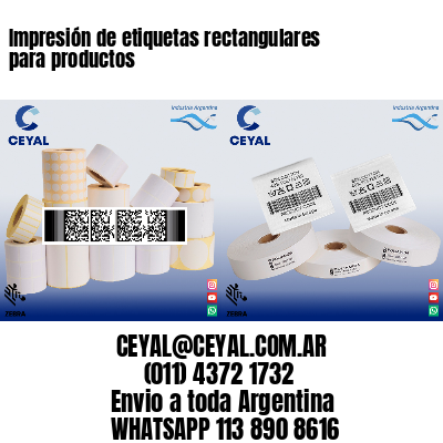Impresión de etiquetas rectangulares para productos