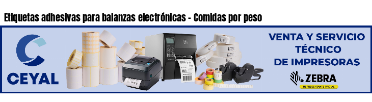 Etiquetas adhesivas para balanzas electrónicas - Comidas por peso