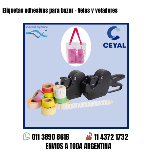 Etiquetas adhesivas para bazar - Velas y veladores