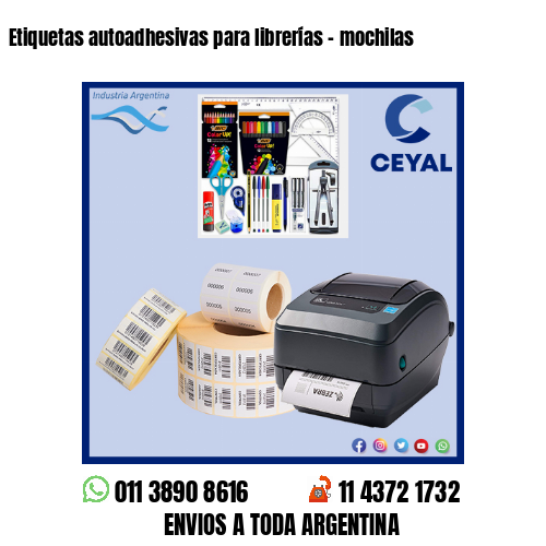 Etiquetas autoadhesivas para librerías – mochilas