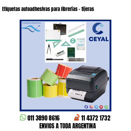 Etiquetas autoadhesivas para librerías - tijeras