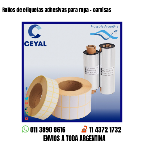 Rollos de etiquetas adhesivas para ropa - camisas