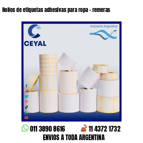 Rollos de etiquetas adhesivas para ropa - remeras