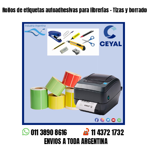 Rollos de etiquetas autoadhesivas para librerías - Tizas y borradores