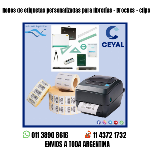 Rollos de etiquetas personalizadas para librerías – Broches – clips y alfileres