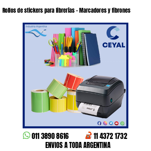 Rollos de stickers para librerías - Marcadores y fibrones