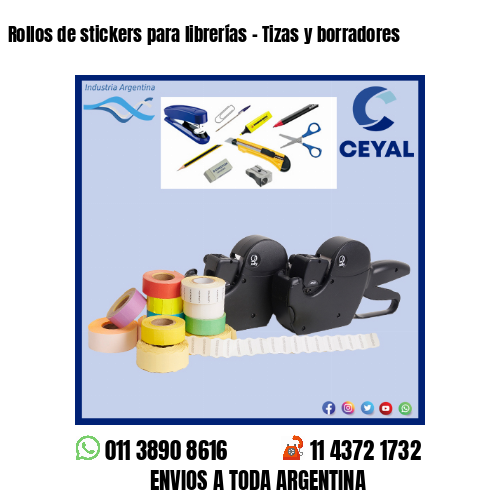 Rollos de stickers para librerías – Tizas y borradores