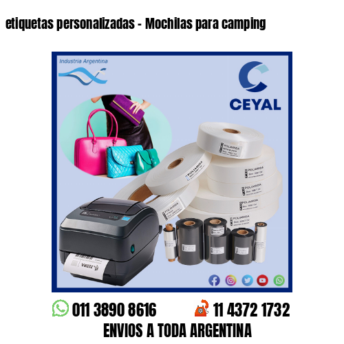 etiquetas personalizadas – Mochilas para camping