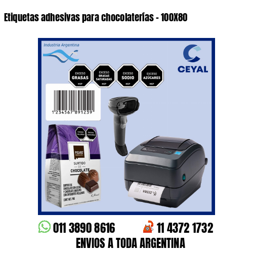 Etiquetas adhesivas para chocolaterías – 100X80