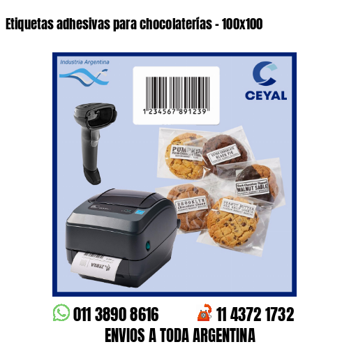 Etiquetas adhesivas para chocolaterías – 100×100