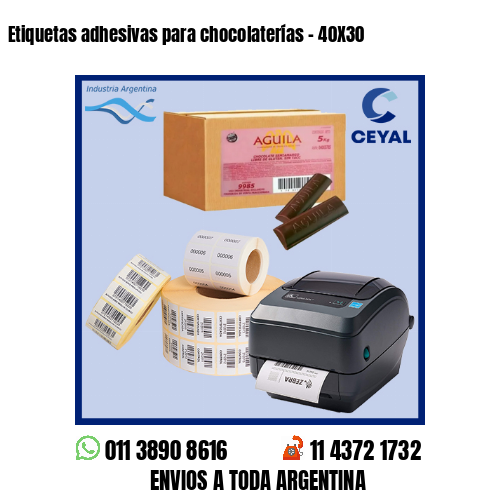 Etiquetas adhesivas para chocolaterías – 40X30