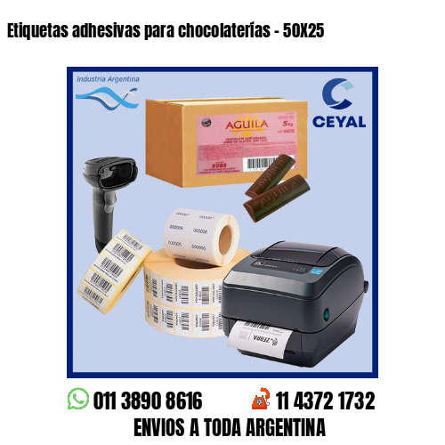 Etiquetas adhesivas para chocolaterías – 50X25