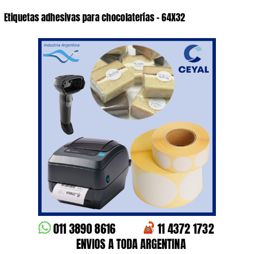 Etiquetas adhesivas para chocolaterías – 64X32