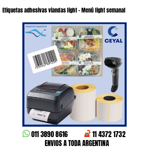 Etiquetas adhesivas viandas light – Menú light semanal