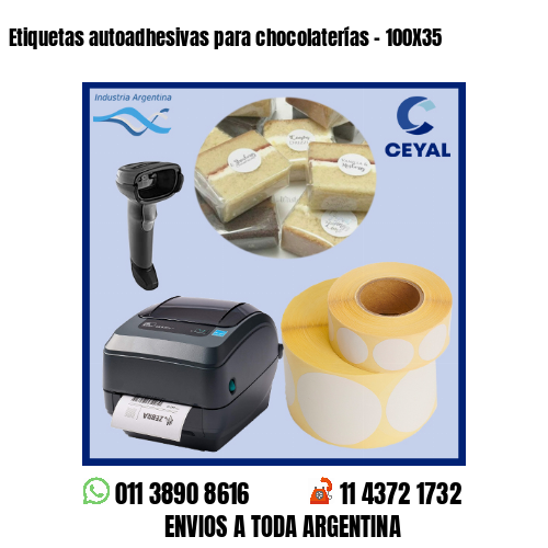 Etiquetas autoadhesivas para chocolaterías – 100X35