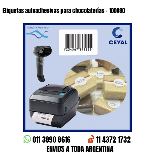 Etiquetas autoadhesivas para chocolaterías – 100X80