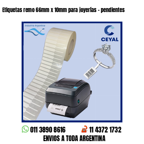 Etiquetas remo 66mm x 10mm para joyerías – pendientes