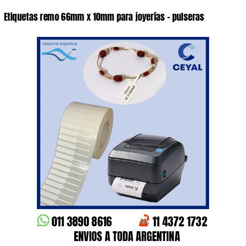 Etiquetas remo 66mm x 10mm para joyerías - pulseras 