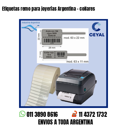 Etiquetas remo para joyerías Argentina – collares