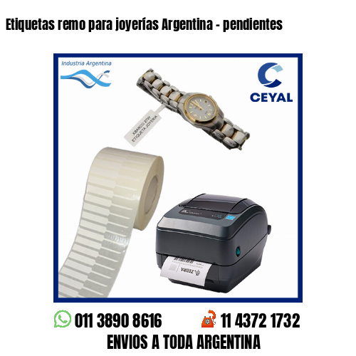 Etiquetas remo para joyerías Argentina - pendientes 