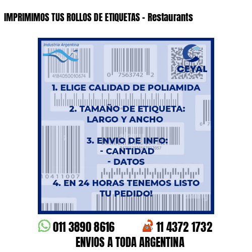 IMPRIMIMOS TUS ROLLOS DE ETIQUETAS – Restaurants