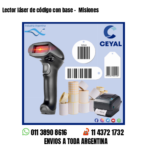 Lector láser de código con base –  Misiones