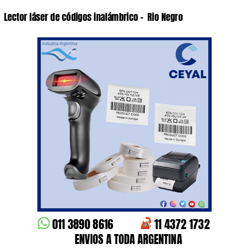 Lector láser de códigos inalámbrico –  Rio Negro