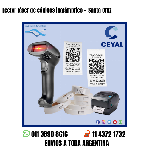 Lector láser de códigos inalámbrico –  Santa Cruz