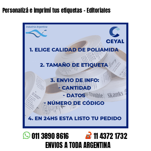 Personalizá e imprimí tus etiquetas - Editoriales