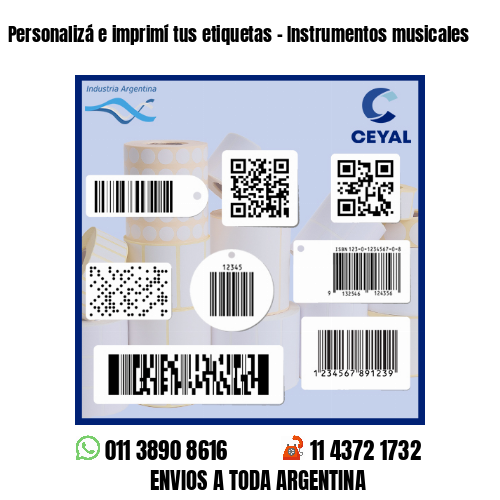 Personalizá e imprimí tus etiquetas - Instrumentos musicales