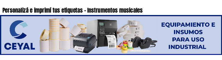 Personalizá e imprimí tus etiquetas - Instrumentos musicales