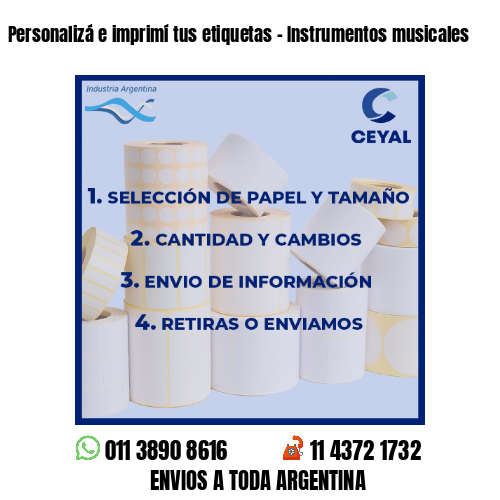 Personalizá e imprimí tus etiquetas – Instrumentos musicales