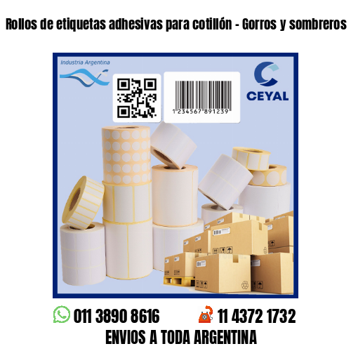 Rollos de etiquetas adhesivas para cotillón – Gorros y sombreros