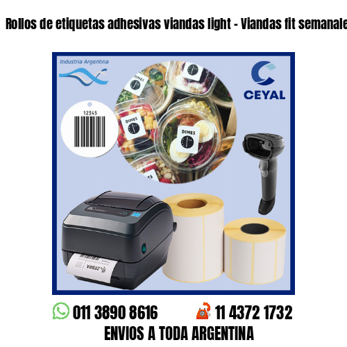 Rollos de etiquetas adhesivas viandas light – Viandas fit semanales