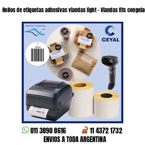 Rollos de etiquetas adhesivas viandas light – Viandas fits congeladas